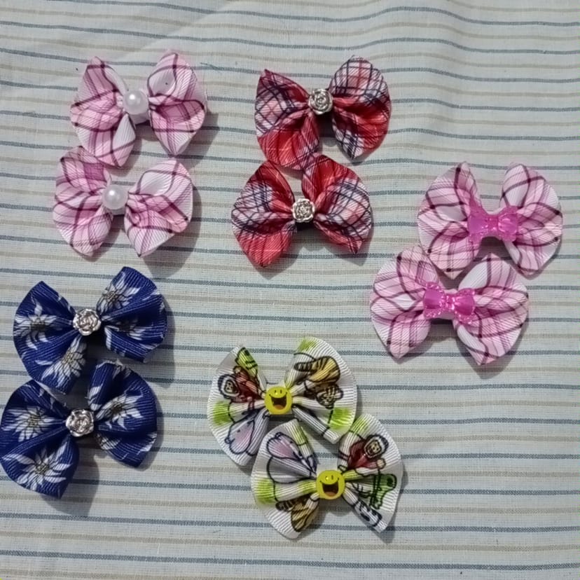 set of 5 tiny twin bows