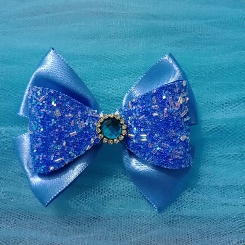 Frozen themed glitter Blue Bow