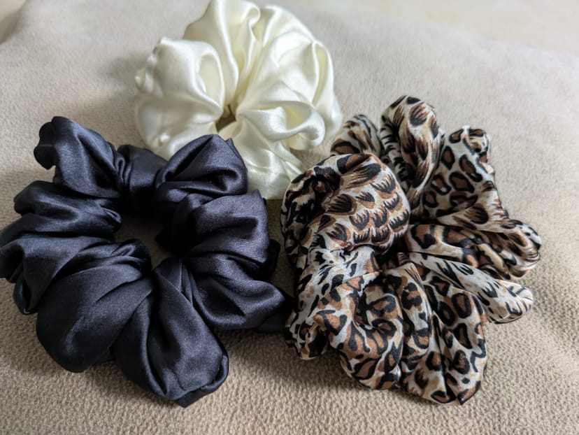 Wild & Classic Trio satin scrunchies
